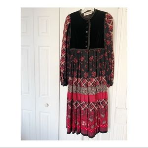 Rare Vintage Victor Costa Peasant Dress